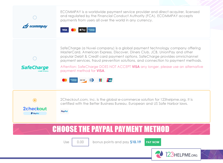 123HelpMe.Org – A Reliable PayPal Writing Service